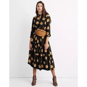 Madewell Green with Yellow Floral Maxi Dress